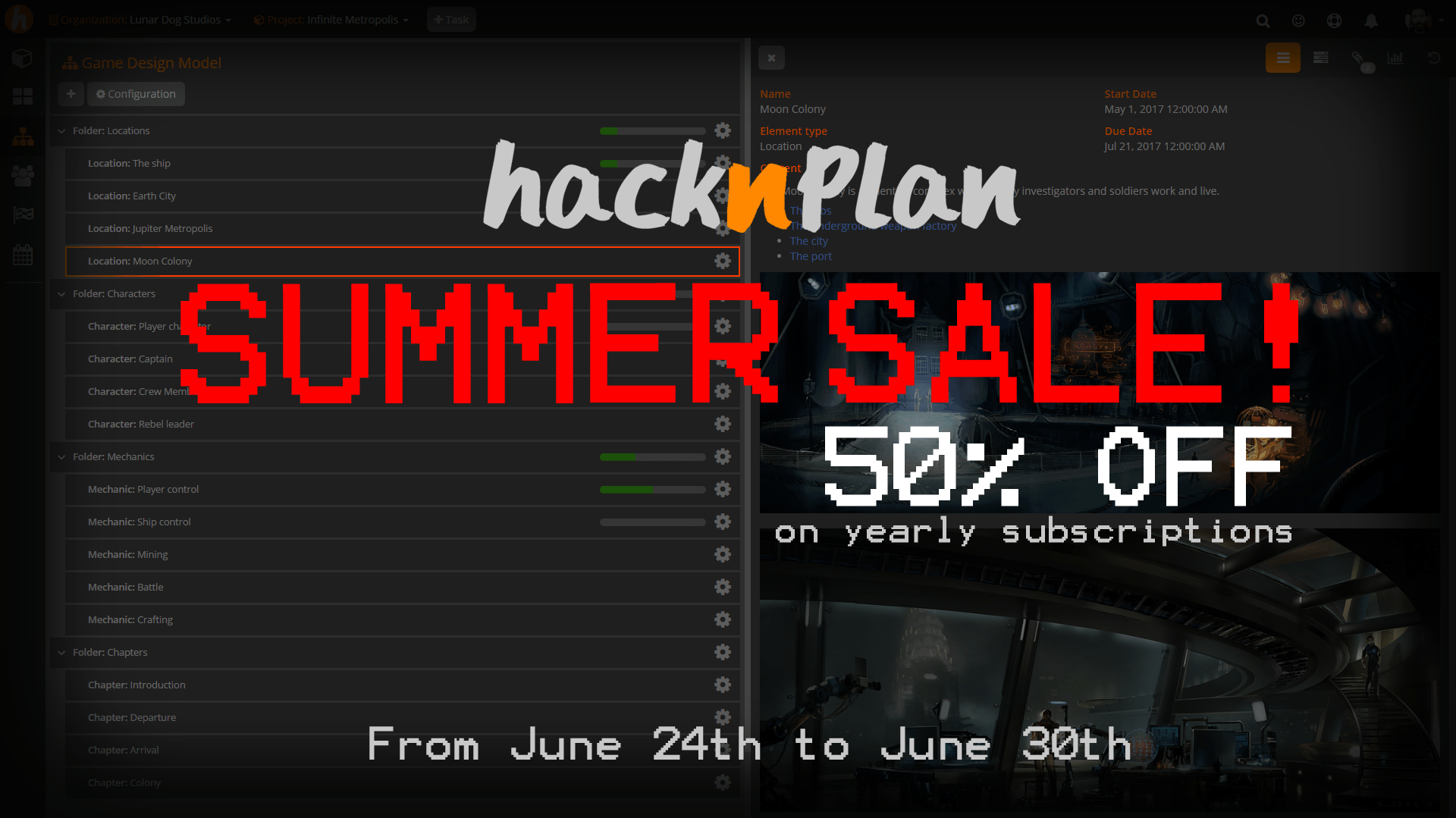 HacknPlan Summer Sale! 50% off on yearly subscriptions